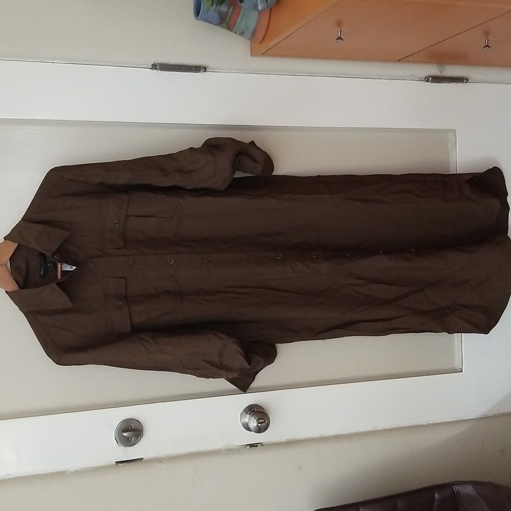 Banana Republic Factory Brown Button-Front Shirt Dress Medium